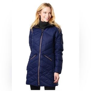 KJUS women's valbella coat puffer 36 (US S)navy rose gold zipper